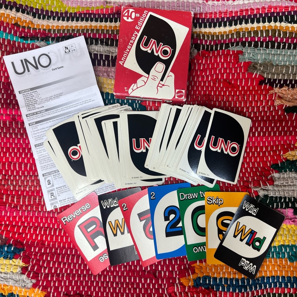 UNO 40th Anniversary Edition – Complete Deck – Excellent Condition